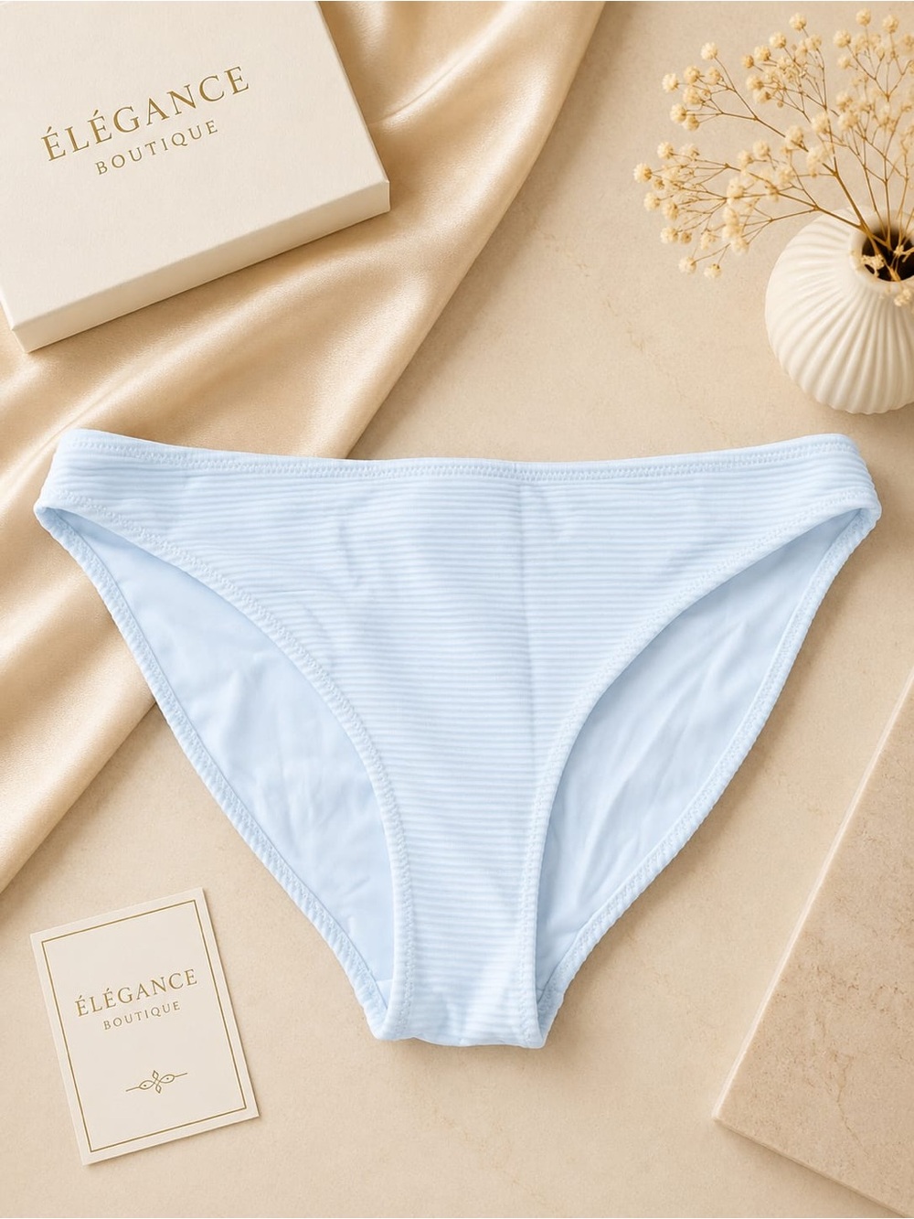 H&M White Textured Bikini Bottom Size 6